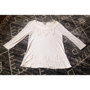 💲SOLD💲LUCKY Brand Boho Shirt S Ivory